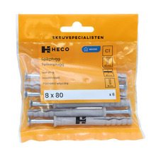 Spikplugg 8 x 80 mm inkl. skruv 6-pack Heco
